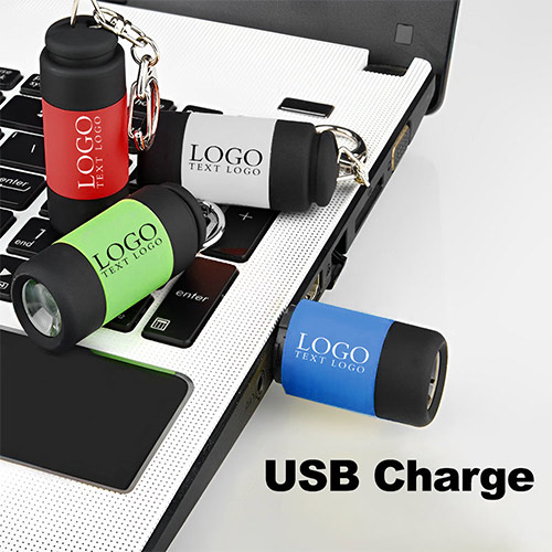 Promotional USB Rechargeable LED Flashlight Keychain