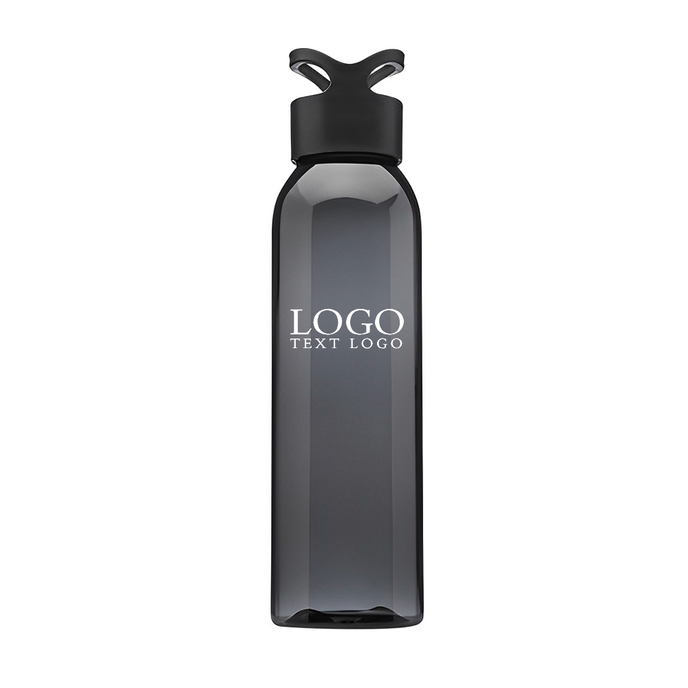 Advertising 22 oz Trainer Plastic Water Bottle Black With Logo