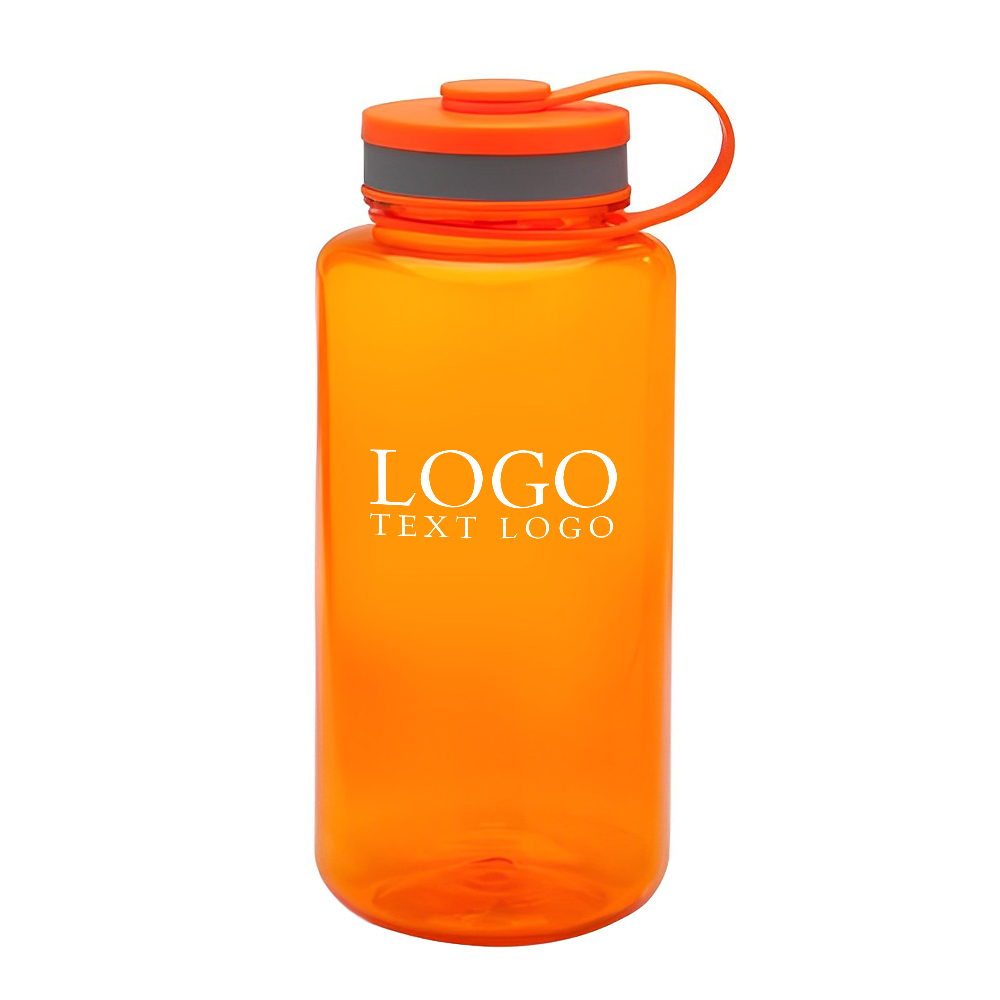 Advertising 38 oz Wide Mouth Water Bottles Orange With Logo