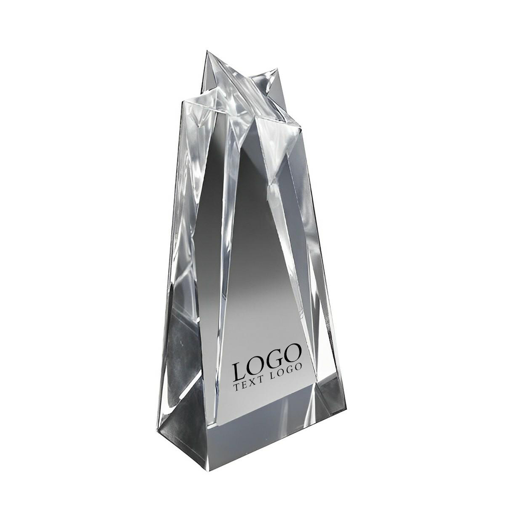 Medium-Sized Star Sculpture Award Clear With Logo