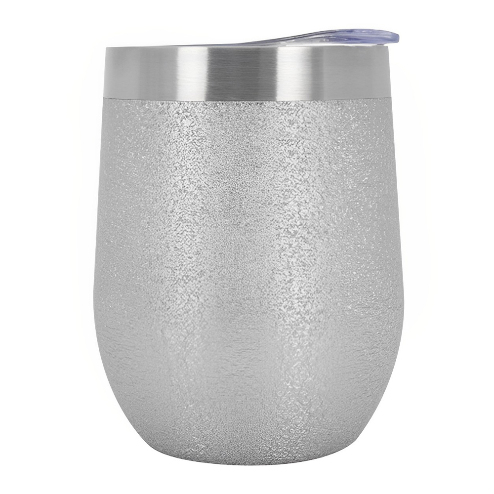 Promotional 12 OZ Iced Out Vinay Stemless Wine Cup Silver