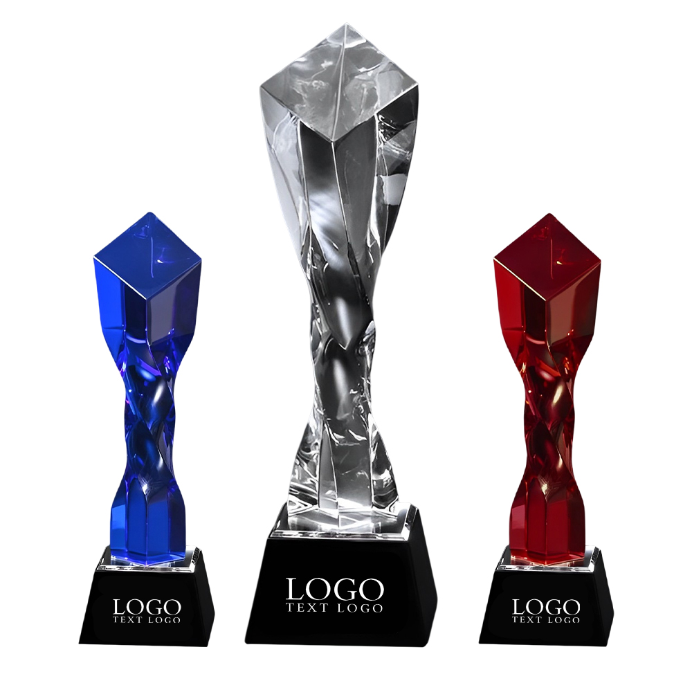Twisted Diamond Crystal Trophy Free Shipping