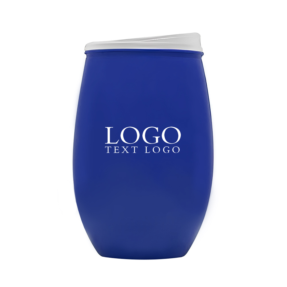 Marketing 16 oz Tumbler Stemless Wine Glasses Blue With Logo