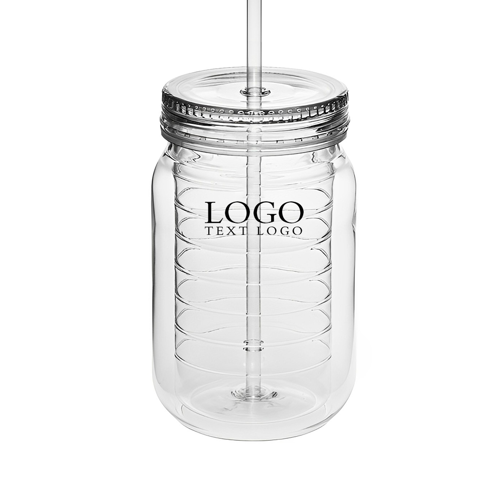 18 oz Double Wall Acrylic Tumbler White With Logo