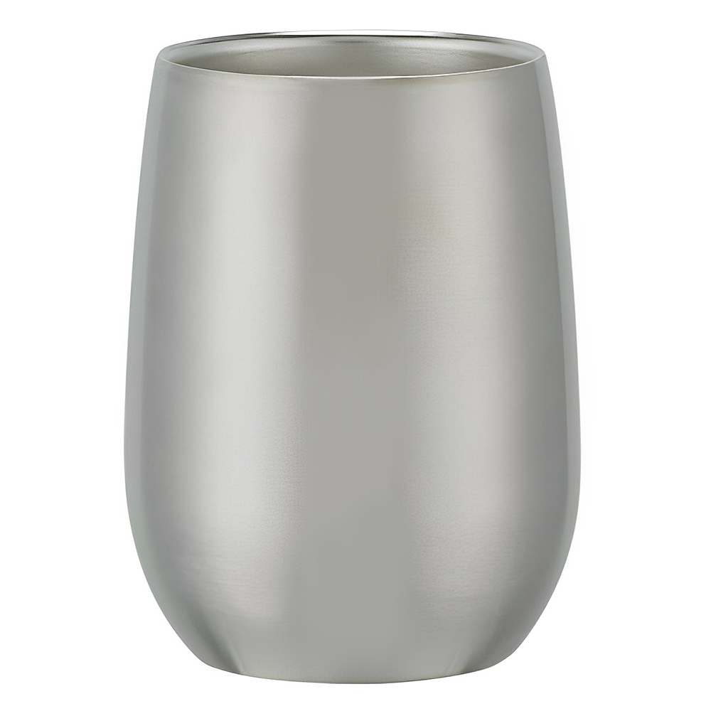 Promotional 9 Oz Stainless Steel Stemless Wine Glass Silver