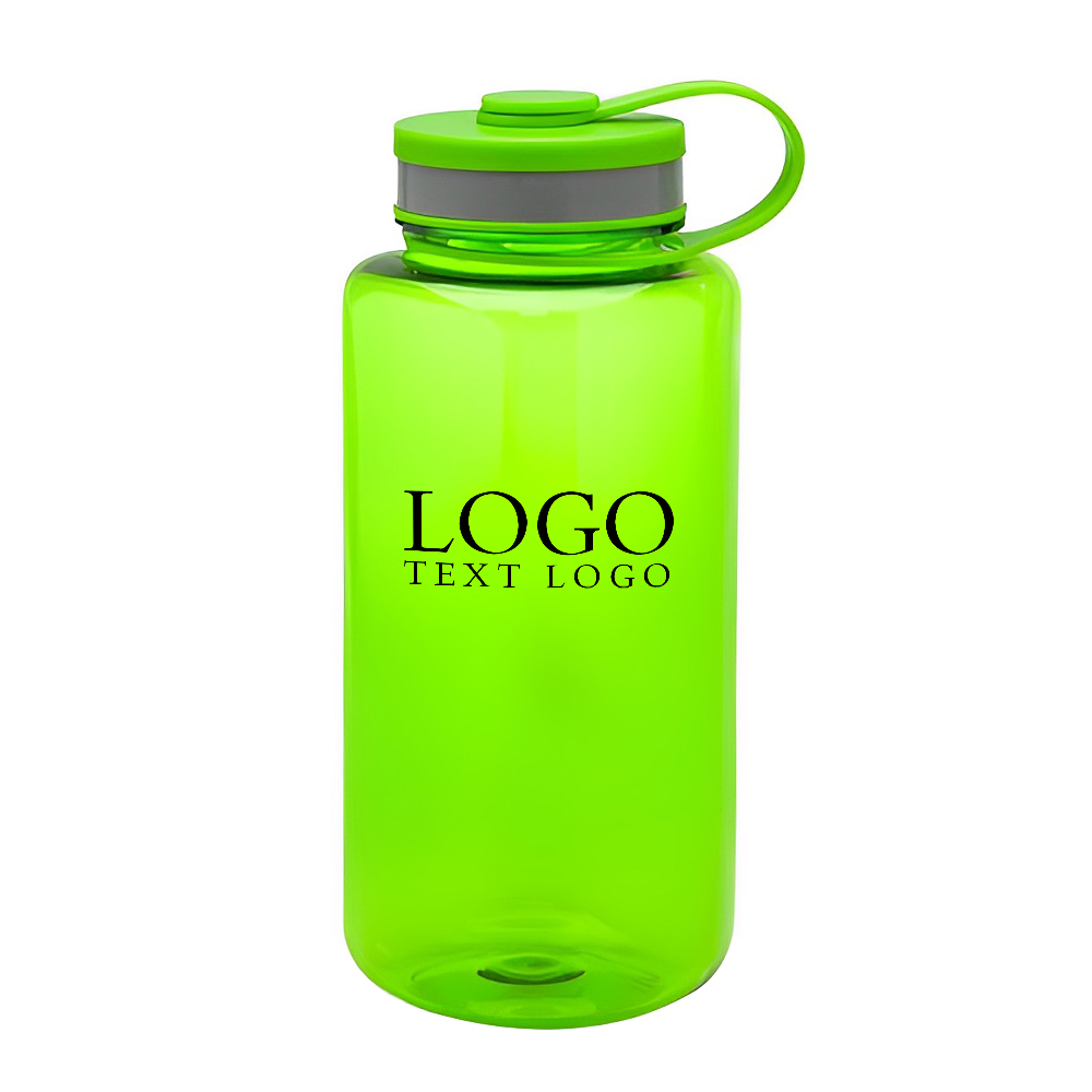 Advertising 38 oz Wide Mouth Water Bottles Lime Green With Logo