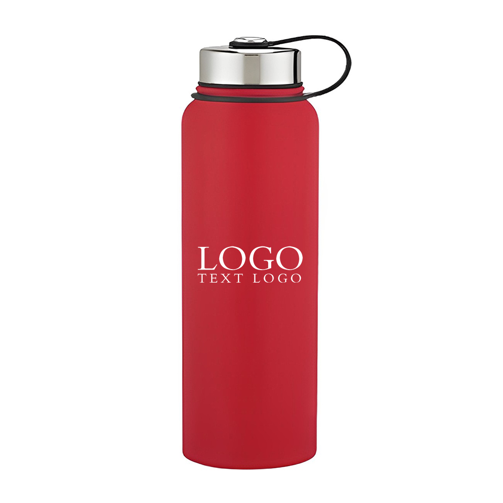 Advertising 40 Oz Invigorate Stainless Steel Bottle Red With Logo