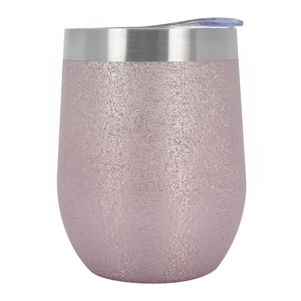 Promotional 12 OZ Iced Out Vinay Stemless Wine Cup Rose Gold