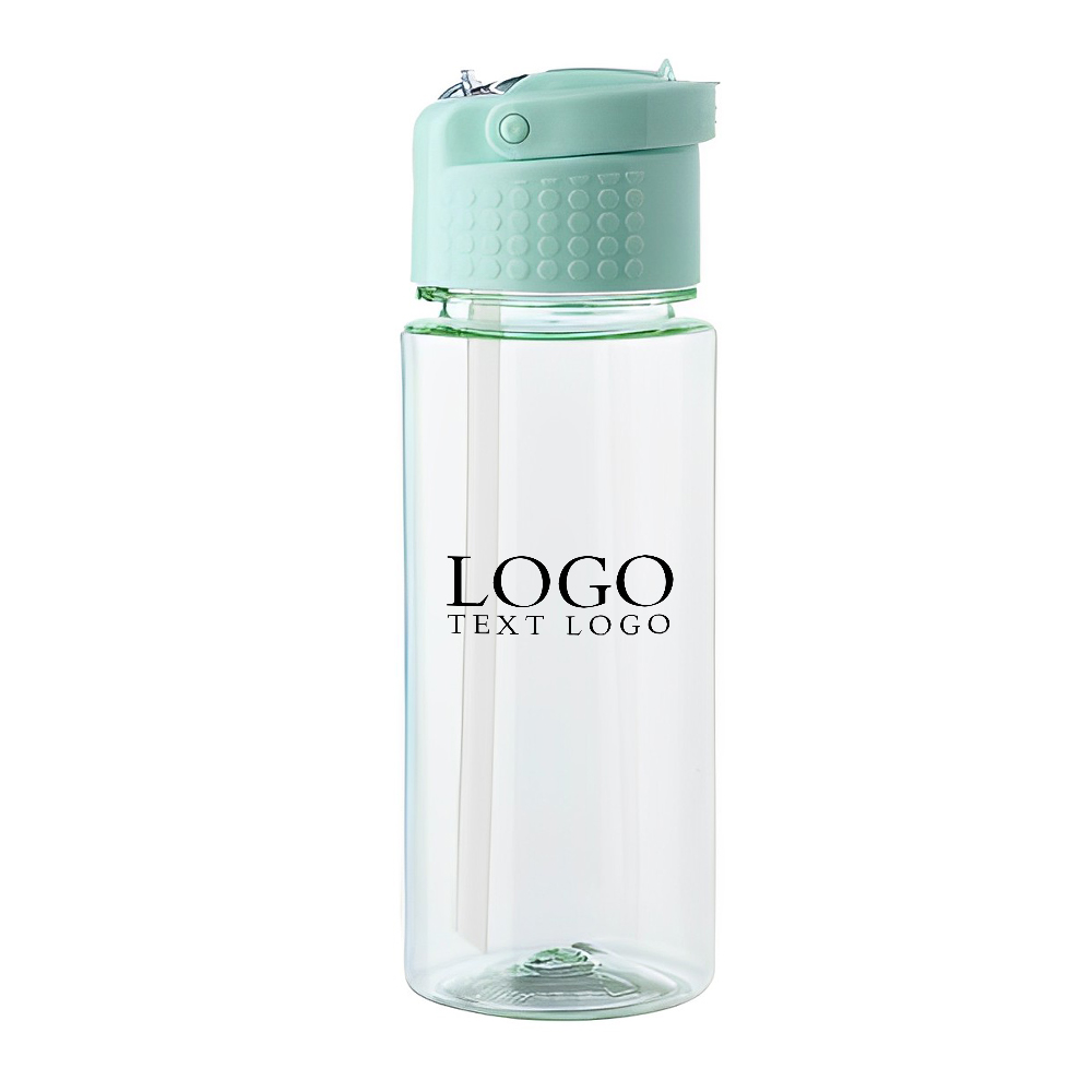Advertising 18 oz Transparent Plastic Water Bottle Mint With Logo