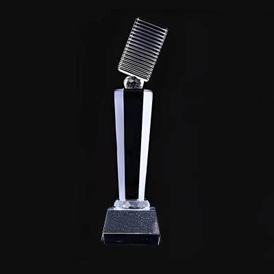 Crystal Music Microphone Trophy Award