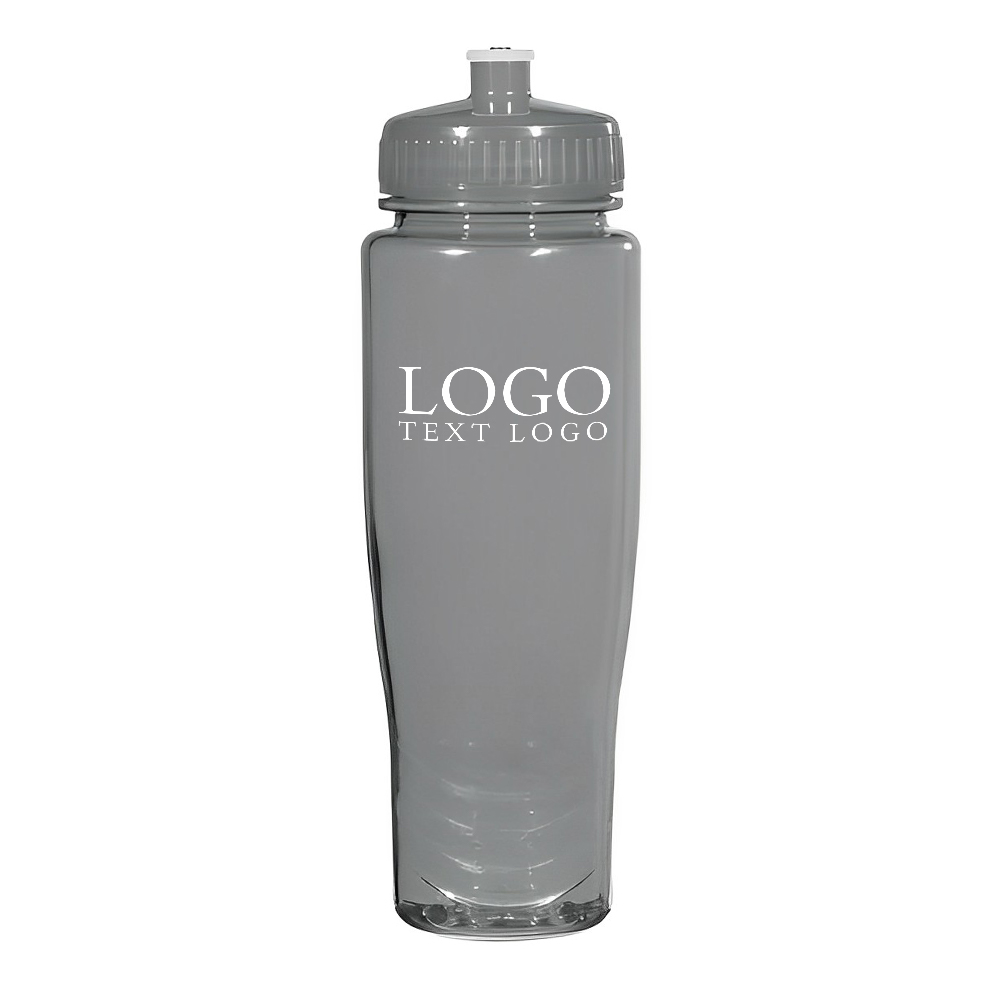 Advertising 28 Oz Poly-Clean_Plastic Bottle Translucent Charcoal With Logo
