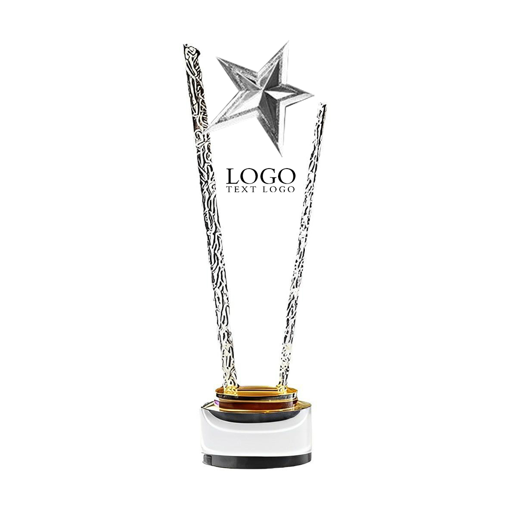 Crystal Tower-Shaped Trophy Silver With Logo Crystal Tower-Shaped Trophy Silver With Logo