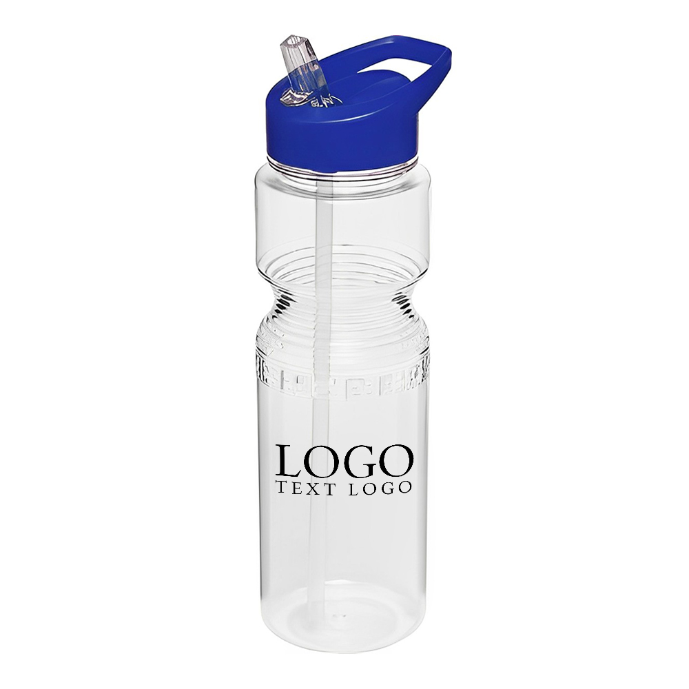 Advertising 28 oz Sports Bottles With Straw Blue With Logo