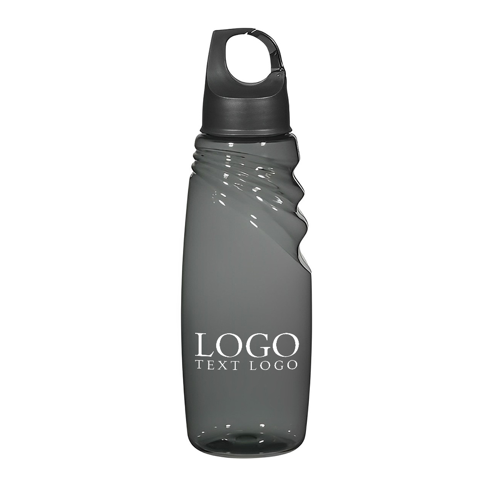 Advertising 24 Oz Crest Carabiner Sports Bottle Charcoal With Logo