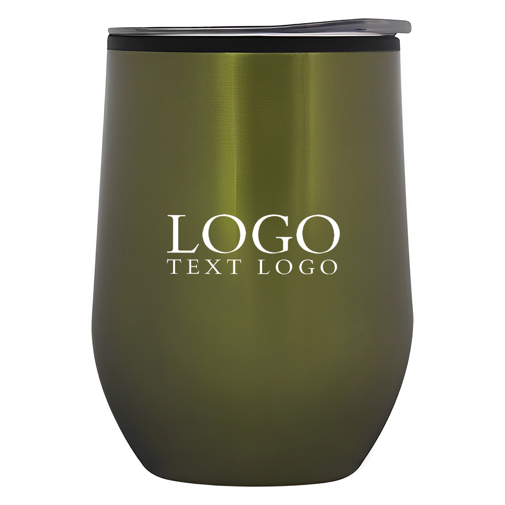 12 Oz Custom BPA-Free Napa Wine Glass Green With Logo