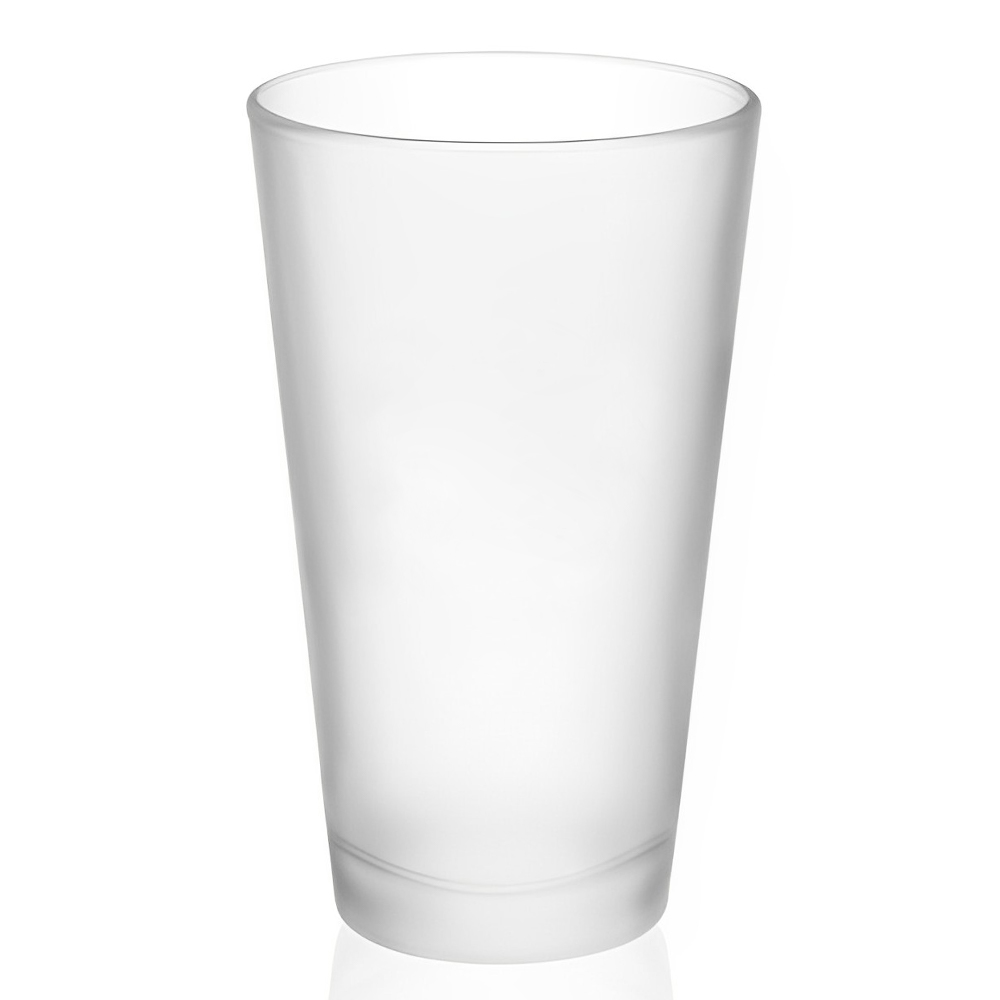 Advertising 16 Oz Frosted Glass Cup Clear