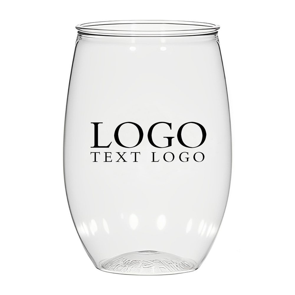 16 Oz Handy Stemless Wine Glass Clear With Logo