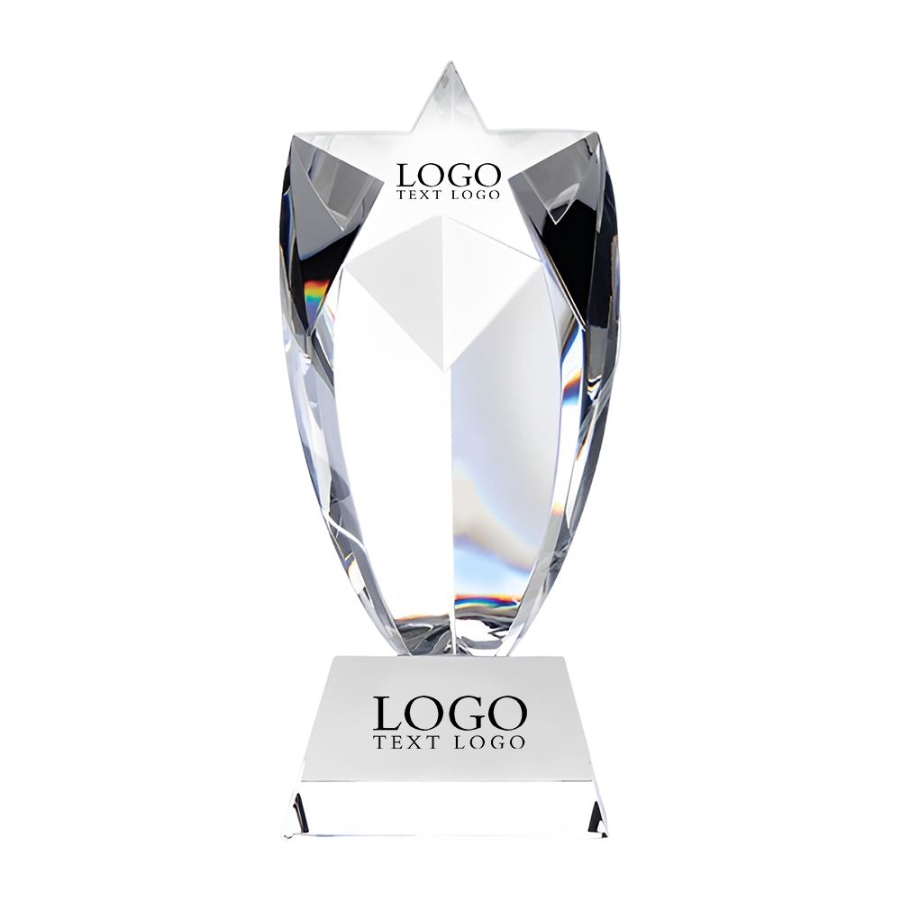 Rising Star Award With Clear Slant Base With Logo Rising Star Award With Clear Slant Base With Logo