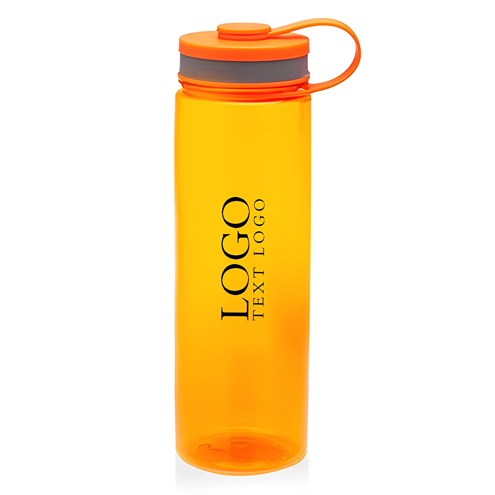 26 oz BPA free Wide Mouth Sports Bottles w Tethered Lid Orange With Logo