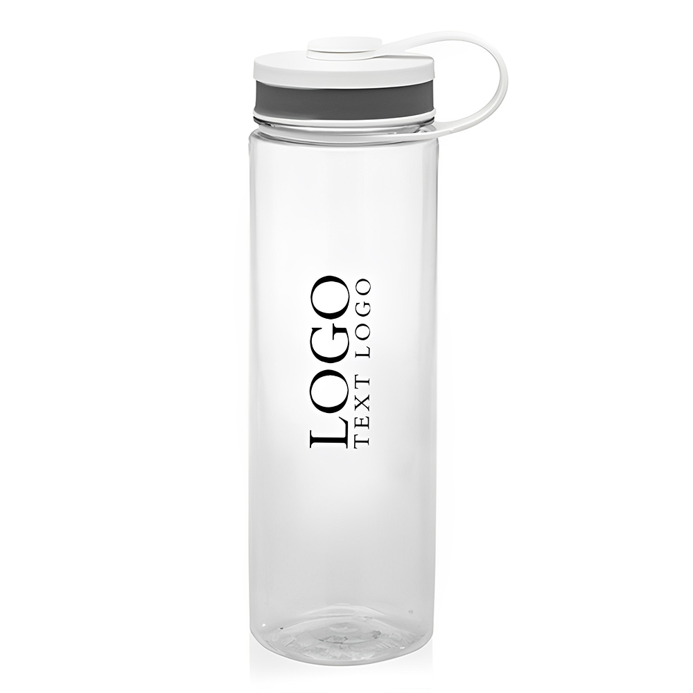 26 oz BPA free Wide Mouth Sports Bottles w Tethered Lid Clear With Logo