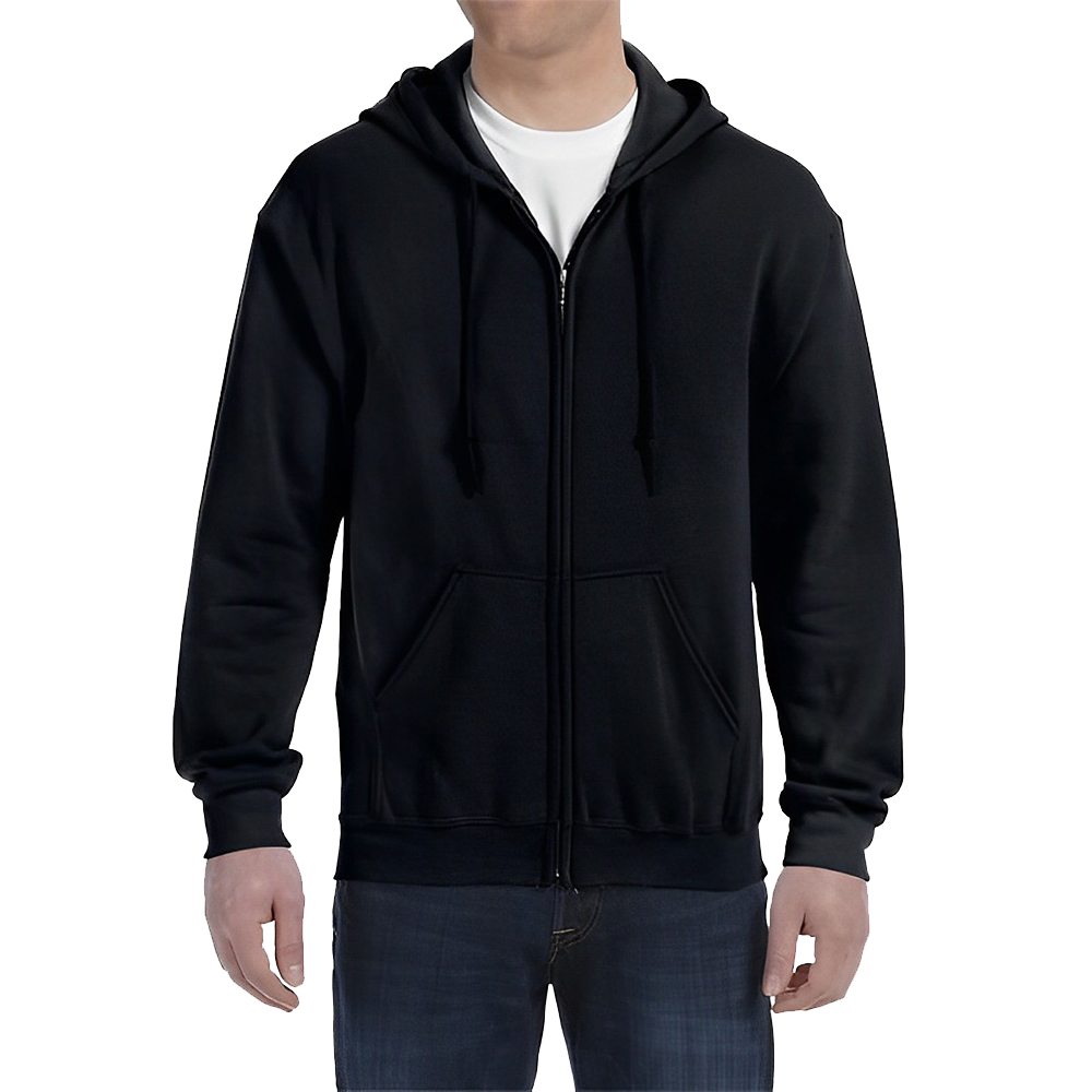 Personalized Gildan Adult Full Zip Hooded Sweatshirt Black