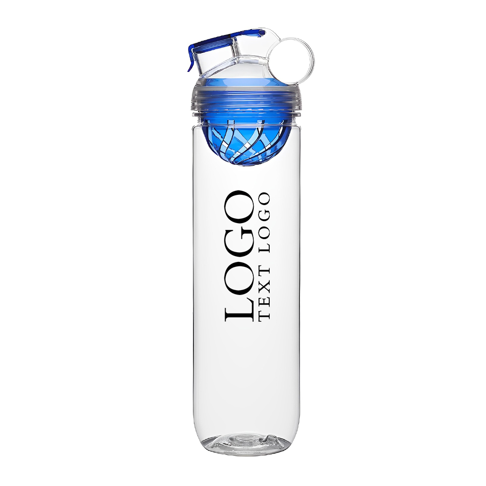 Blue 27 oz Custom Gridiron Infuser Water Bottle With Logo