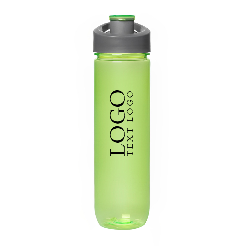 Green 28 oz Custom Clear Plastic Sports Bottles With Logo