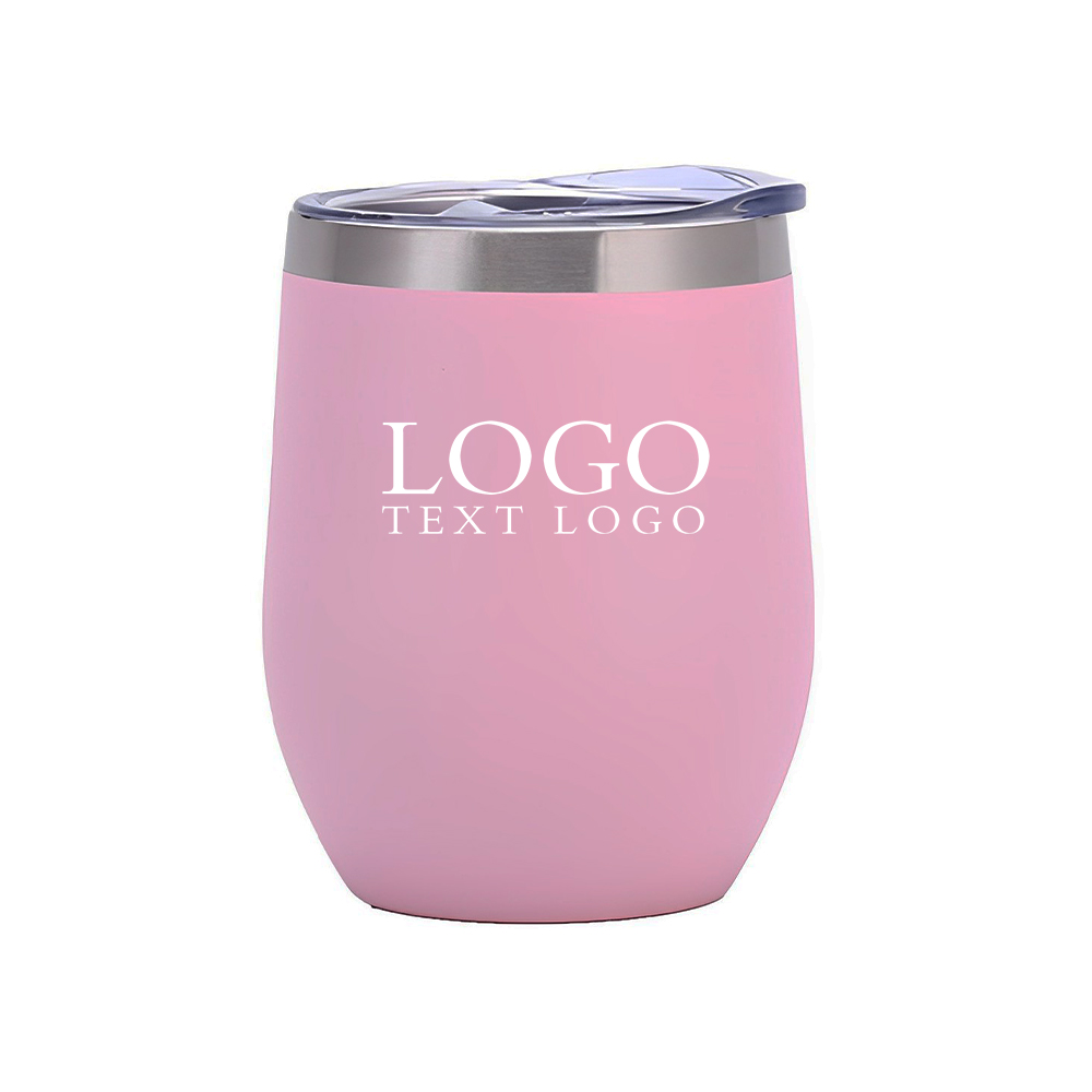 Pink 12 oz Double Wall Vacuum Wine Cup With Logo