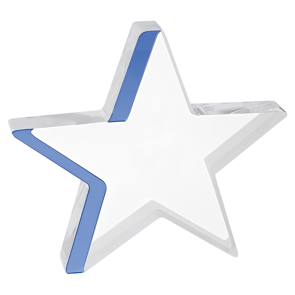 Acrylic Star with Blue Edge Marketing