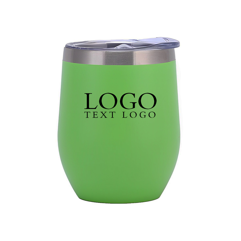 Green 12 oz Double Wall Vacuum Wine Cup With Logo