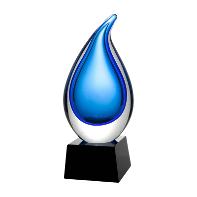 Personalized Art Glass Rain Drop Award