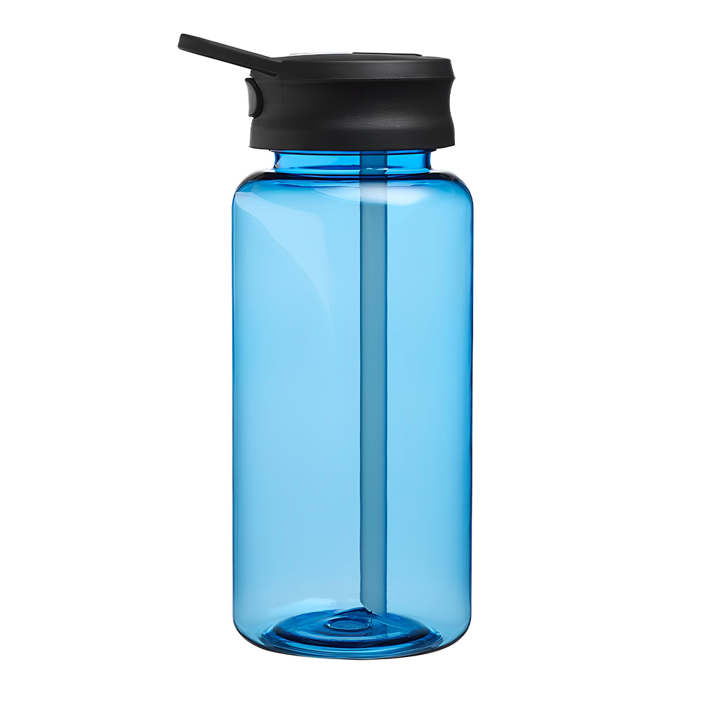 Blue 34 oz Plastic Water Bottle with Spout Lid