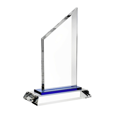 Customized Crystal Glass Blue Sail Award