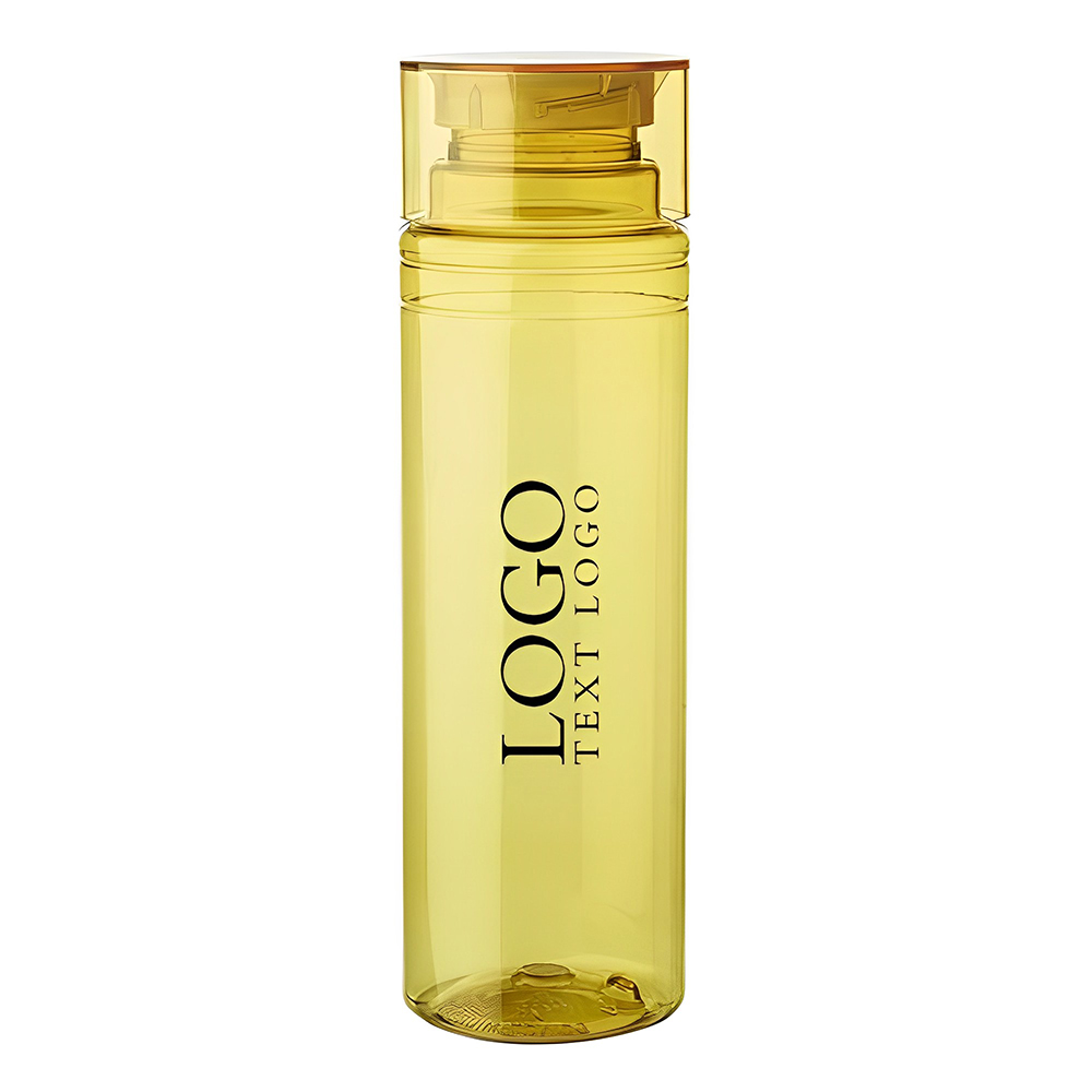 30 oz Enlace Cylindrical Plastic Water Bottle Yellow With Logo