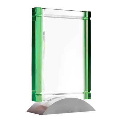 Classic Green Deco Crystal Award
