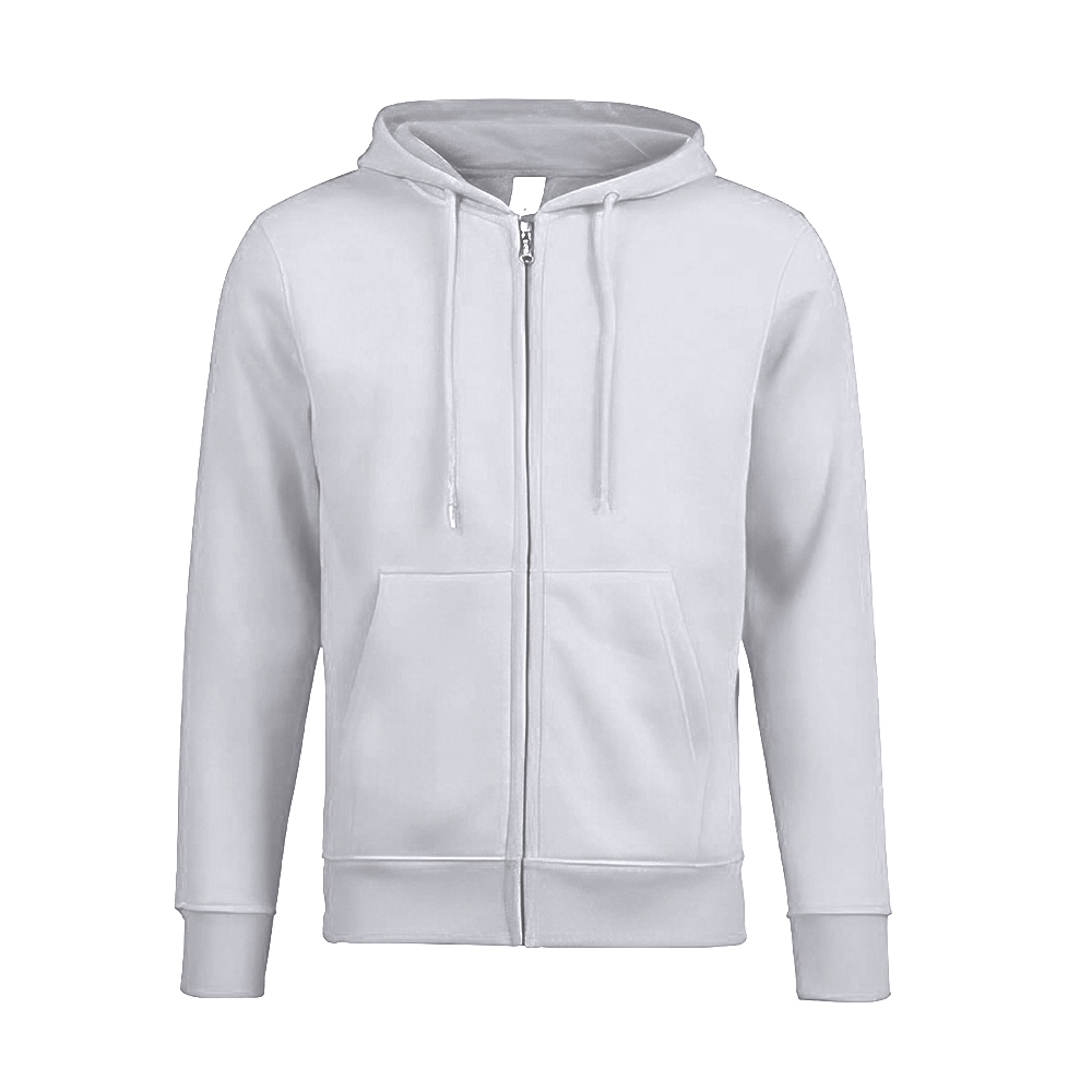 Fleece Full-Zip Hooded Sweatshirt White Color