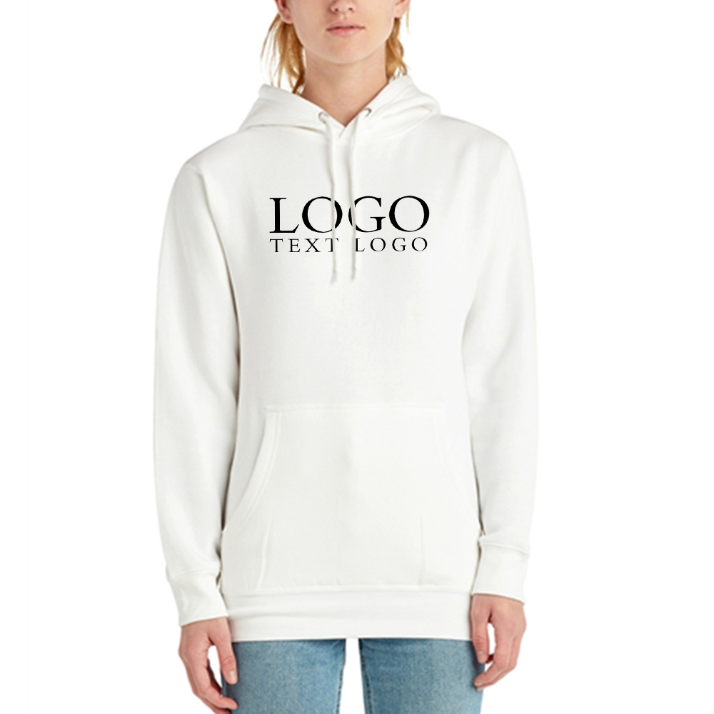 Lane Seven Unisex Premium Pullover Hooded Sweatshirt White With Logo