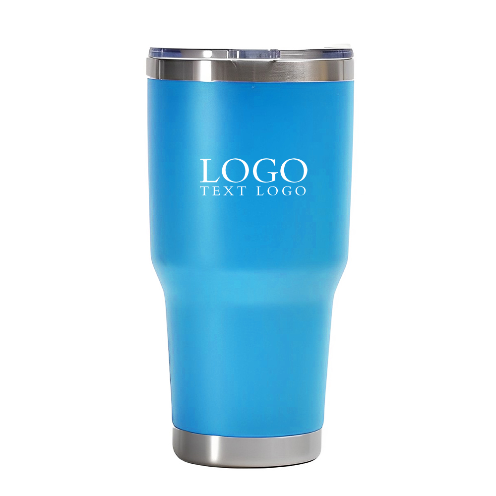 Blue 30 Oz Stainless Steel Tumbler With Logo