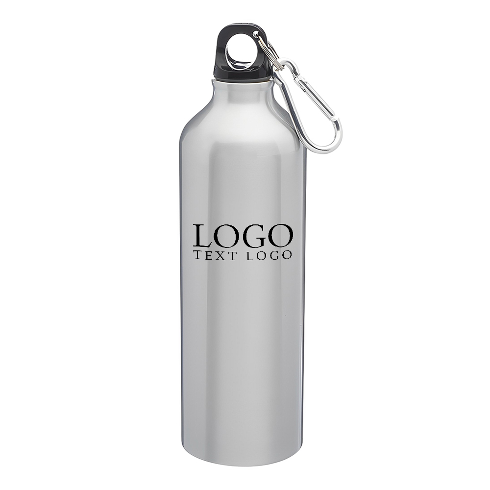 Silver 24 oz Aluminum Water Bottles With Logo