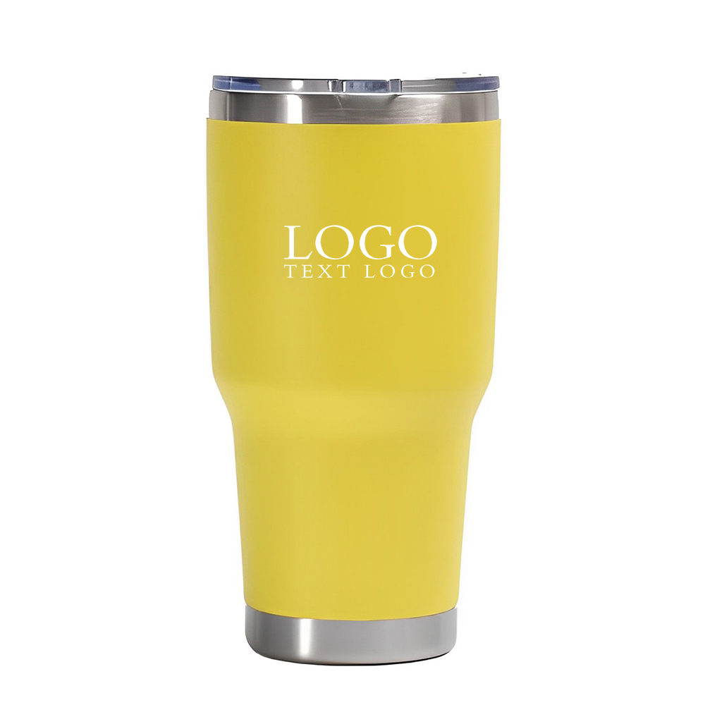 Yellow 30 Oz Stainless Steel Tumbler With Logo