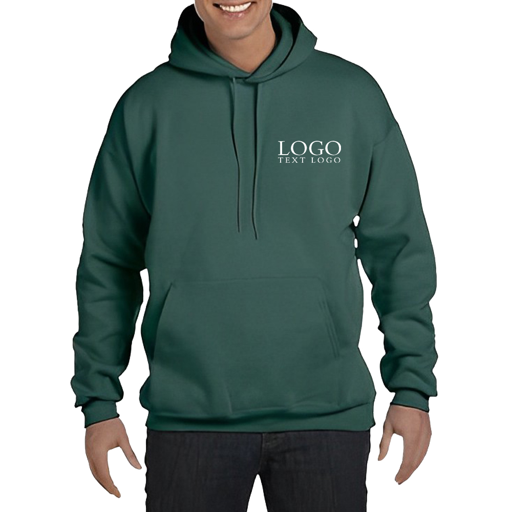 Marketing Hanes Pullover Hooded Sweatshirt Deep Forest With Logo