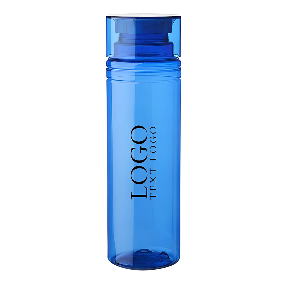 30 oz Enlace Cylindrical Plastic Water Bottle Blue With Logo