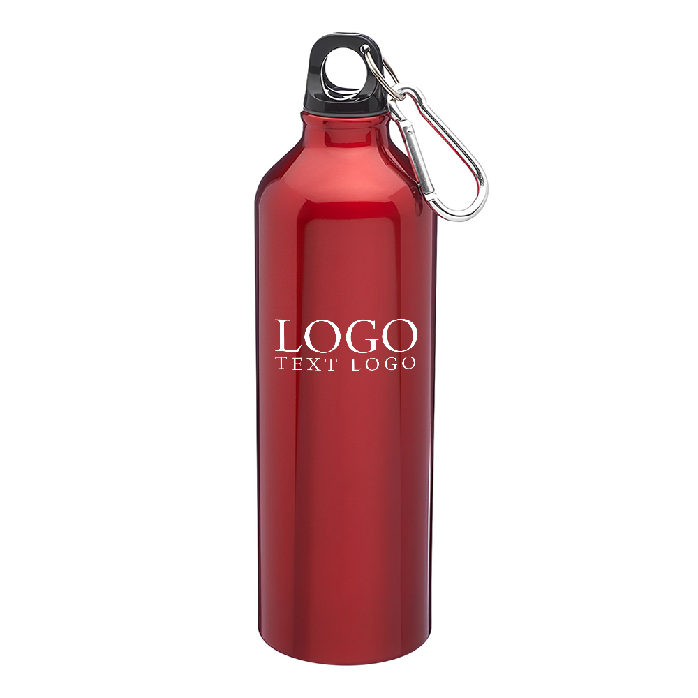 Red 24 oz Aluminum Water Bottles With Logo