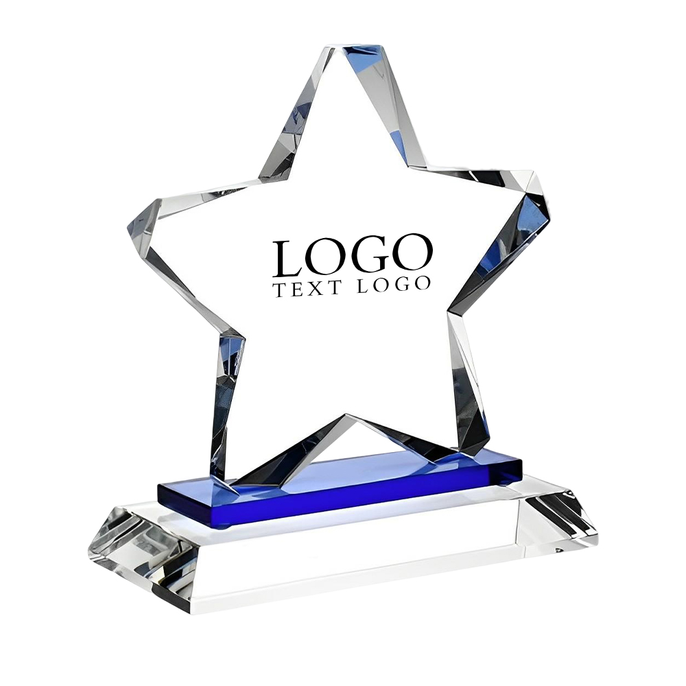 Blue Twinkle Star Award With Logo