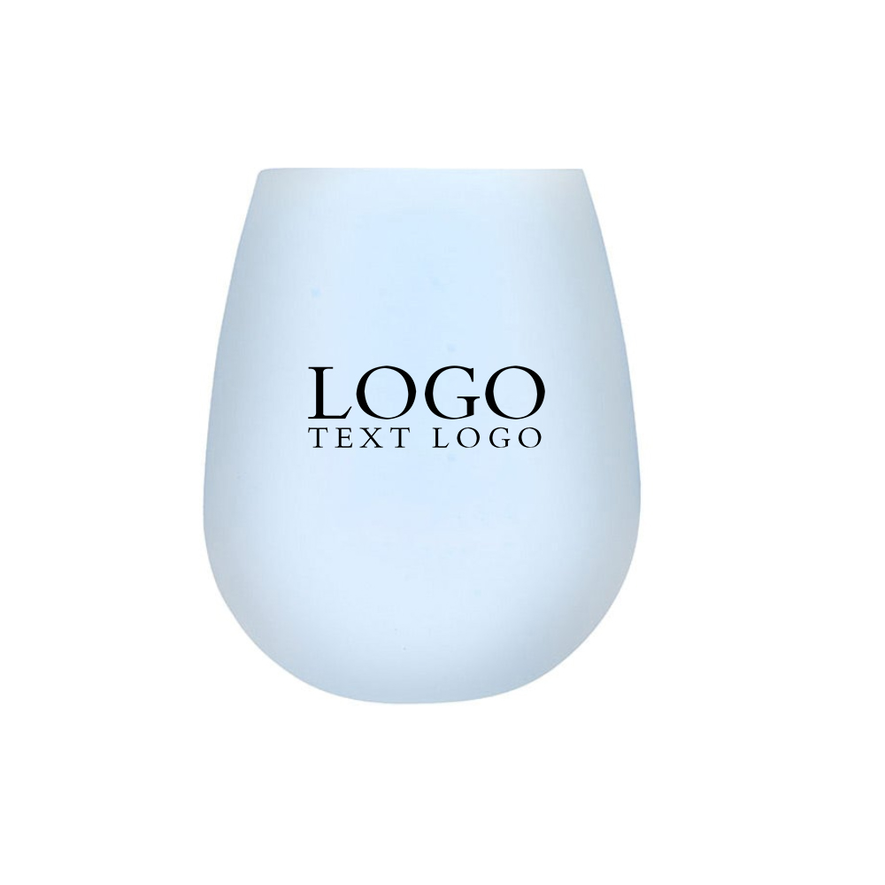 White 12 oz Silicone Wine Cup With Logo