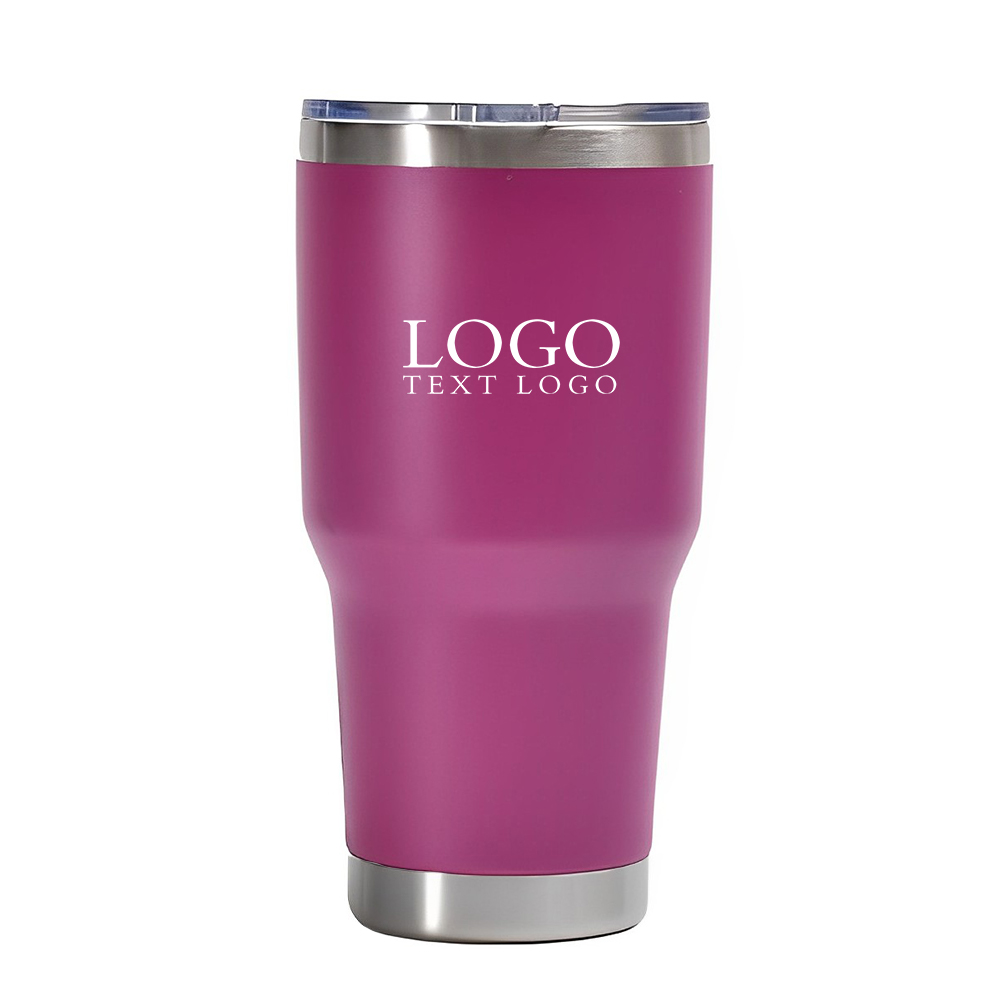 Rose Red 30 Oz Stainless Steel Tumbler With Logo