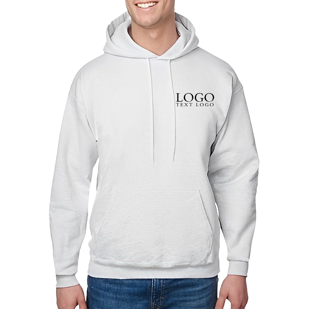 Marketing Hanes Pullover Hooded Sweatshirt Ash With Logo