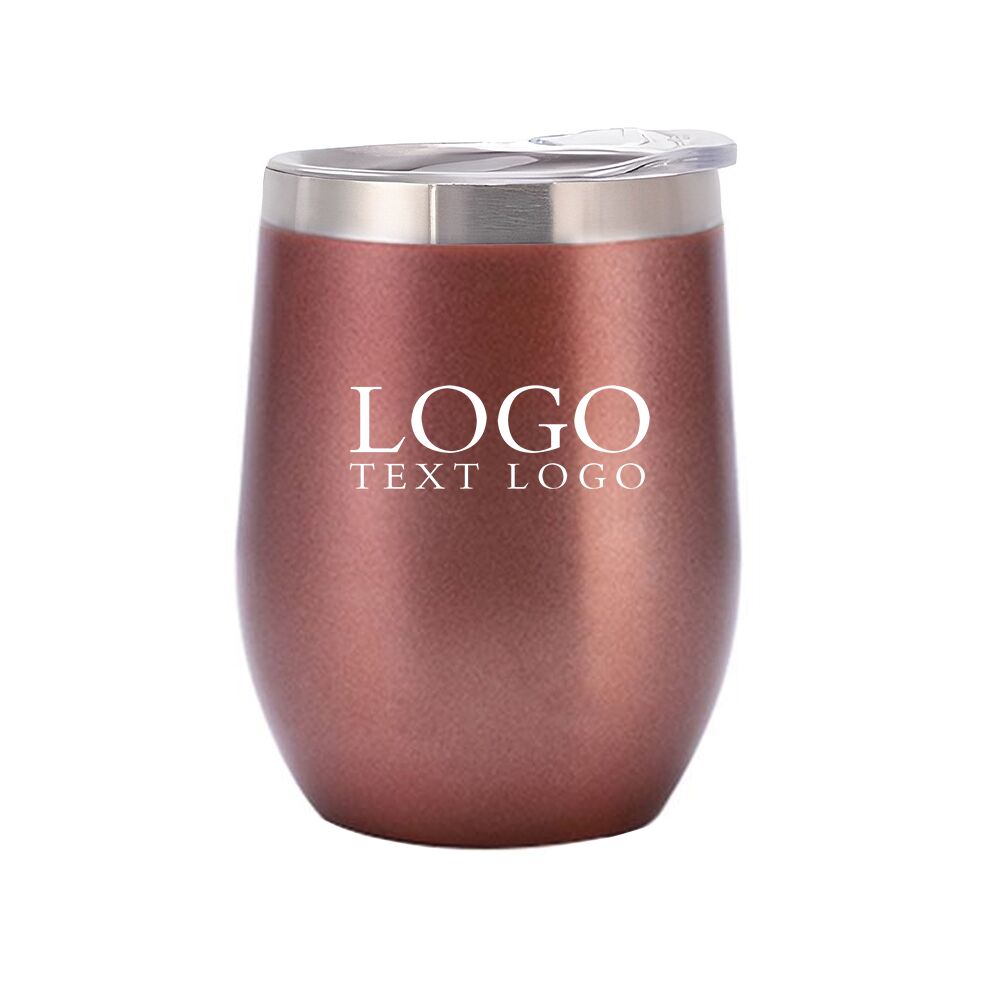Brown 12 oz Double Wall Vacuum Wine Cup With Logo