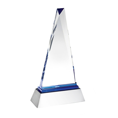 Personalized Blue Paramount Crystal Award