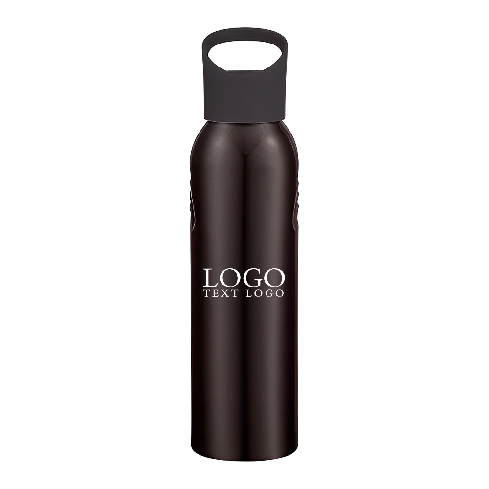 Advertising 20 Oz Aluminum Sports Bottle Black With Logo